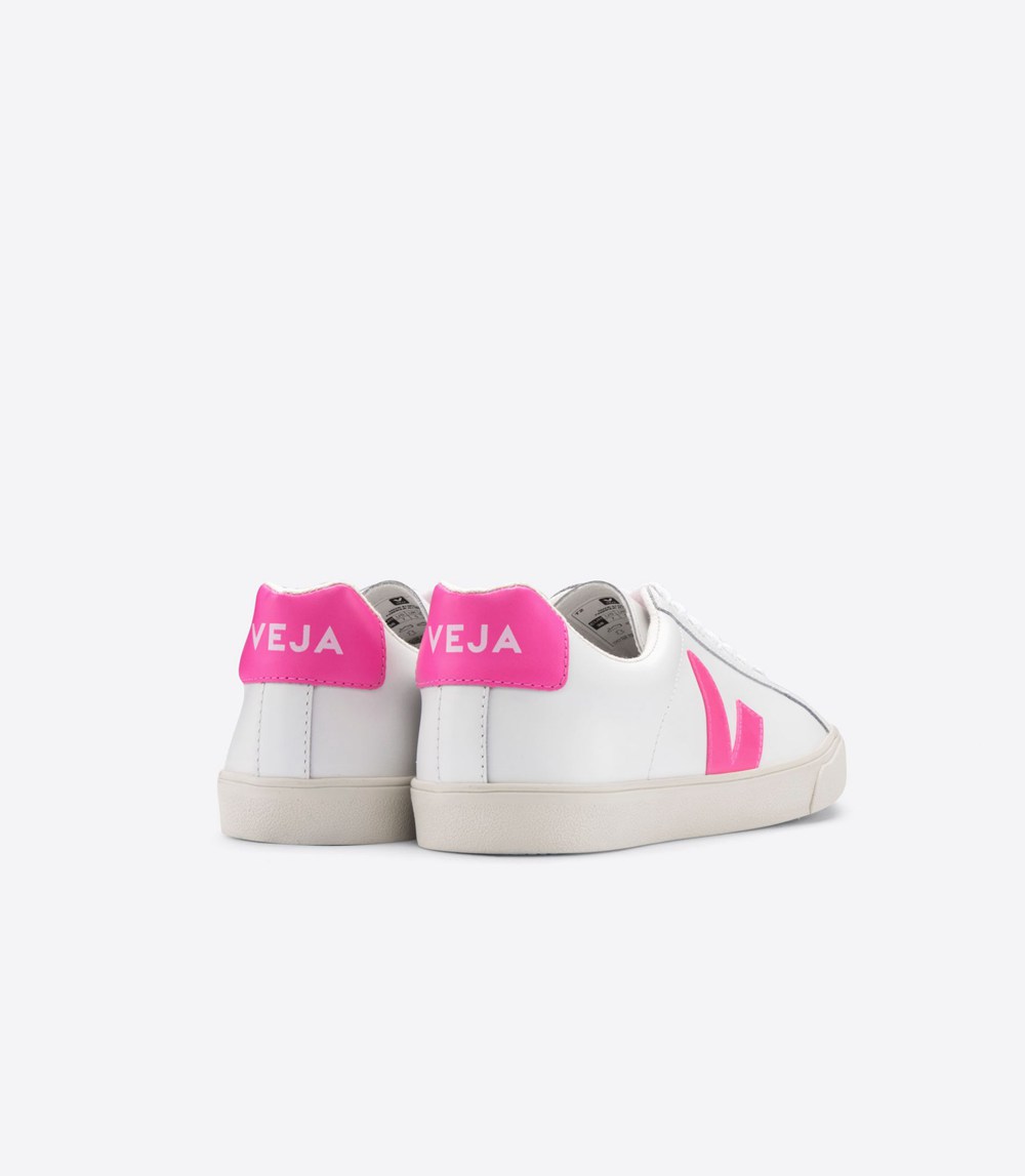 Veja Sneakers Womens - Esplar Leather - White/Pink - 5364BILQZ